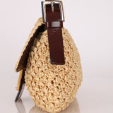 Rare Fendi Raffia & Marble Baguette