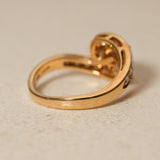 Mouawad 1990's 18K Yellow Gold and Sapphire Diamond Bypass Ring, Size US 6