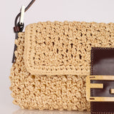 Rare Fendi Raffia & Marble Baguette