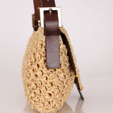 Rare Fendi Raffia & Marble Baguette