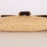 Rare Fendi Raffia & Marble Baguette