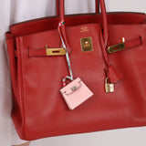 Hermès 2020 Sakura Tadelakt Micro Kelly Twilly Bag Charm