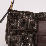 Ultra-Rare Vintage Fendi Zucca Beaded & Wood Baguette