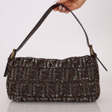 Ultra-Rare Vintage Fendi Zucca Beaded & Wood Baguette