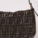 Ultra-Rare Vintage Fendi Zucca Beaded & Wood Baguette