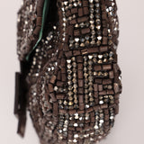 Ultra-Rare Vintage Fendi Zucca Beaded & Wood Baguette
