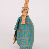 Rare Fendi Zucchino Turquoise Mini Baguette GHW
