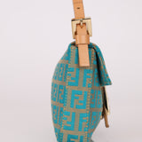 Rare Fendi Zucchino Turquoise Mini Baguette GHW