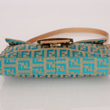 Rare Fendi Zucchino Turquoise Mini Baguette GHW