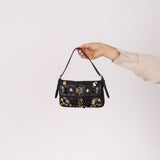 Rare Loewe Leather Beaded & Hardware Mini Baguette