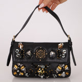 Rare Loewe Leather Beaded & Hardware Mini Baguette