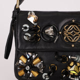 Rare Loewe Leather Beaded & Hardware Mini Baguette