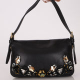 Rare Loewe Leather Beaded & Hardware Mini Baguette