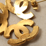 Chanel 1994 Triple CC Matte Brooch 24K GP