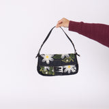 Fendi Denim Floral Appliqué Baguette Bag