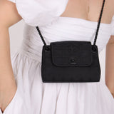Chanel 2002 Travel Ligne So Black Tunlock Mini Flap