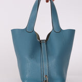 Hermès 2012 Blue Jean Clemence Picotin 18