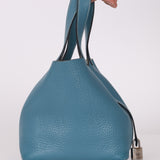 Hermès 2012 Blue Jean Clemence Picotin 18