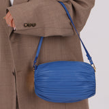 Loewe Cobalt Pleated Leather Bracelet Pouch