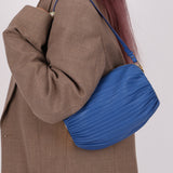 Loewe Cobalt Pleated Leather Bracelet Pouch
