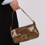 Fendi Zucchino Coated Canvas Baguette GHW