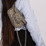 Gucci x Billie Eilish 1955 Coated Canvas Asymmetrical Horsebit Mini Shoulder Bag on Chain