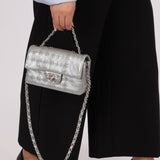 Rare Chanel 2016 Glazed Calfskin Grommet Airline Rectangular Mini Flap Bag