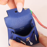 Hermès 2021 Tadelakt Bleu Electrique Micro Kelly Twilly PHW