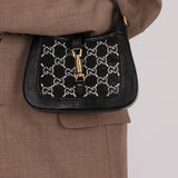Limited Edition Gucci Lizard Mesh Crystal GG Monogram Mini Jackie 1961 Bag