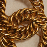 Chanel 1990s CC Woven Chain Brooch 24K GP