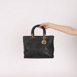 Christian Dior 1990s Vintage Cannage Leather Medium Lady