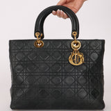 Christian Dior 1990s Vintage Cannage Leather Medium Lady