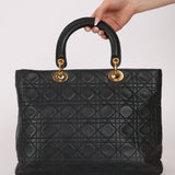 Christian Dior 1990s Vintage Cannage Leather Medium Lady