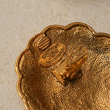 Chanel 1986 CC Oval Clip-On Earrings 24K GP