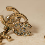 Chanel 2009 Champagne CC Drop Earrings