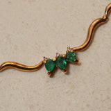 18K Yellow Gold Diamond and Emerald Branch Pendant Necklace