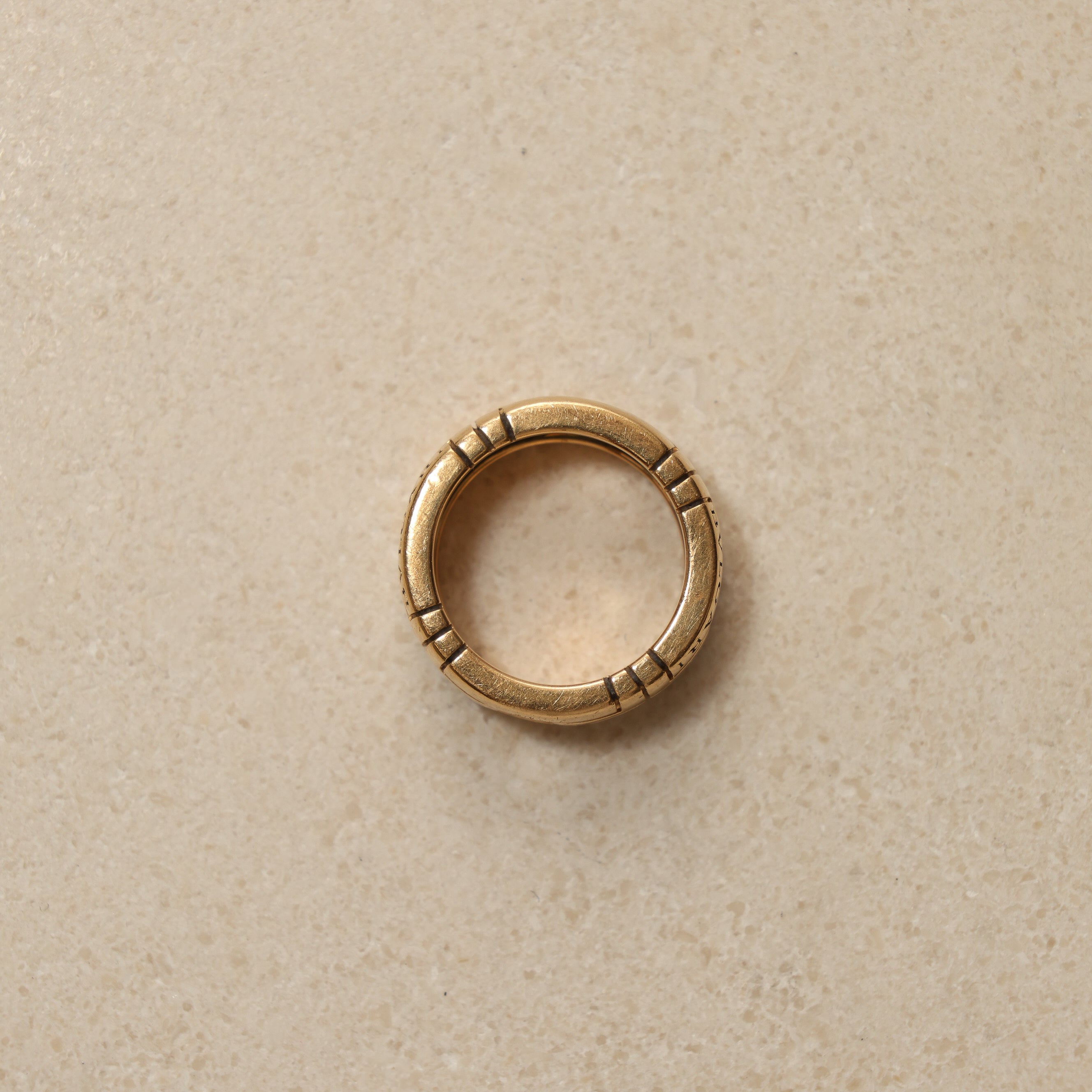 Bvlgari 18K Yellow Gold Parentesi Cutout Ring, Size US 3.25
