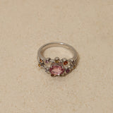 18K White Gold Multicolor Spinel and Diamond Ring, Size US 6.25