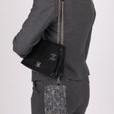 Chanel 2019 Logo Flap Bag with Chanel Tweed Pouch