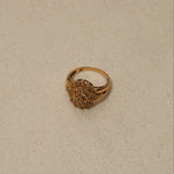 18K Yellow Gold & Diamond Hydrangea Cluster Ring, Size US 6