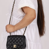Rare Chanel 2008 Caviar Mini Square Flap 24K GP