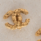 Chanel 1995 Lava CC Clip-On Earrings 24K GP