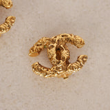 Chanel 1995 Lava CC Clip-On Earrings 24K GP