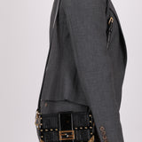 Fendi Zucca Calfskin Leather & Patent Trunk Mini Baguette