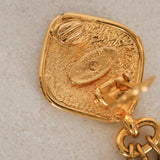 Chanel 1970s-1980s Letter Logo Drop Clip-On Earrings 24K GP