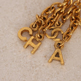 Chanel 1970s-1980s Letter Logo Drop Clip-On Earrings 24K GP