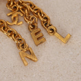Chanel 1970s-1980s Letter Logo Drop Clip-On Earrings 24K GP