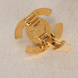 Chanel 1996 Large CC Turnlock Clip-On Earrings 24K GP