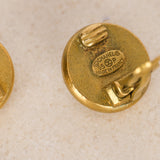 Chanel 1995 Logo Pearl Clip-On Earrings 24K GP