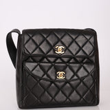 Ultra-Rare Chanel Lambskin Double Turnlock Shoulder Bag